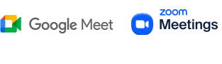 Logotipos de Google Meet y Zoom Meetings